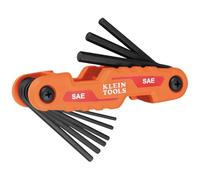 KLEIN TOOLS 70540 Folding Hex Key Set, Compact 9-Key SAE Sizes 5/64-Inch to 1/4-Inch, Industrial Strength Heat Treated Alloy Steel