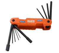 KLEIN TOOLS 70550M Pro Folding Hex Key Set, 10-Key Metric Sizes 1.5mm to 12mm, Industrial Strength Heat Treated Alloy Steel