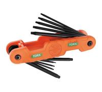 KLEIN TOOLS 70550T Pro Folding Hex Key Set, 10-Key Torx Sizes T6 to T40, Heat-Treated Alloy Steel, High-Leverage Blades