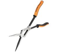 Klein Tools 71400 Long Nose Needle Nose Pliers, Angled Knurled Jaws, Double Rivet, Extended Reach for Tight Space Access, 13-Inch