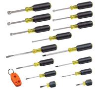 Klein Tools 80021 Tool Set, Screwdriver and Nut Driver Tool Kit with Assorted Tips, Magnetizer/De-Magnetizer, 16-Piece, Home Improvement
