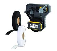 Klein Tools 80144 Cable Management Hook and Loop Tape Dispenser Kit, 25-Foot x 3/4-Inch White and Black Replacement Cable Tie Rolls, 3-Piece
