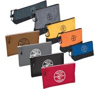 Klein Tools 80183 Zipper Tool Bag Set, (5) Stand-Up Water-Resistant 1680d Pouches with Carabiners and (4) 12.5 x 7-Inch Canvas Utility Bags, 9-Piece