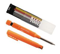 KLEIN TOOLS 80189 Skribes 2.8 mm Mechanical Carpenter Pencil with Built-In Sharpener and 10-Pack Assorted Color Leads, for Deep Hole Marking for Woodworking and Construction