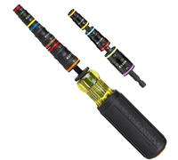 Klein Tools 80192 Impact Metric Socket Set and SAE Socket Set, 7-in-1 and 6-in-1 Kit with Handle, 12 Color-Coded Hex Drivers, Quick-Connect Impact Driver Compatible