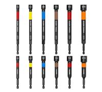 Klein Tools 80214 12-Piece Nut Setter Set, Impact Rated for High-Torque Work, 4 and 5-Inch Power Nut Drivers, SAE, Bold Laser Etching