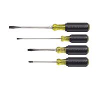 Klein Tools 85105 Screwdriver Set, Made in USA, Slotted and Phillips Screwdrivers with Cushion-Grip Handles and Tip-Ident, 4-Piece