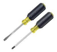 Klein Tools 85442 Screwdriver 2-Piece Set, Made in USA, 1/4 Keystone and #2 Phillips, Cushion Grip, Round and Square Shank, Heat Treated, Home Improvement