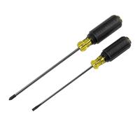 Klein Tools 85742 Screwdriver Set, Made in USA, 3/16 Cabinet and #2 Phillips Precision Machined Tips, Cushion-Grip Handles, Round Shank, 2-Piece