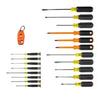 Klein Tools 85820 Precision Screwdriver Set, 7 Standard Screwdrivers with Colour Coded Handles, 3 Insulated Screwdrivers, 1 Demolition Screwdriver and Magnetizer