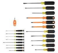 Klein Tools 85820 Precision Screwdriver Set, 7 Standard Screwdrivers with Colour Coded Handles, 3 Insulated Screwdrivers, 1 Demolition Screwdriver and Magnetizer