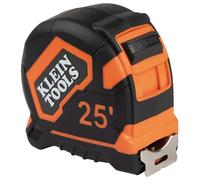 Klein Tools 9125 Tape Measure, Heavy-Duty Measuring Tape with 25-Foot Single-Hook Nylon Reinforced Blade, With Metal Belt Clip