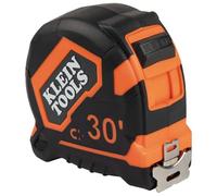 Klein Tools 9230 Tape Measure, Heavy-Duty Measuring Tape with 30-Foot Double-Hook Double-Sided Nylon Reinforced Blade, with Metal Belt Clip