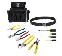 Klein Tools 92911 Tool Kit, Apprentice Tool Set with 4 Pliers, Wire Stripper and Cutter, 4 Screwdrivers, Tool Belt and Tool Pouch, 11-Piece