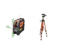 Klein Tools 93LCLG Laser Level, Self Leveling, Hi-Viz Green Cross Line Level with Red Plumb Spot & 69345 Tripod, Flexible Tripod with Mount, Lightweight Aluminum