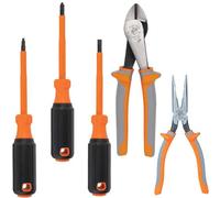 Klein Tools 9419R 1000V Insulated Tool Set with Diagonal-Cutter, Long-Nose Pliers and 3 Screwdrivers, 5-Piece