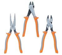 Klein Tools 9420R 1000V Insulated Plier Tool Set with Long-Nose Pliers, Side-Cutting Pliers and Diagonal Cutting Pliers, 3-Piece