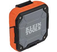 KLEIN TOOLS AEPJS2 Bluetooth Speaker With Magnetic Strip and Hook, Rechargeable, Wireless and Aux Smart Phone Charging, 10 Hr Run Time, IP54 Dust and Water Resistant Orange and Black Grey