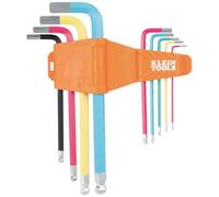 Klein Tools CBLS9M Metric Hex Key Caddy Set, Long Ball-End, 1.5 mm to 10 mm, Color-Coated Keys for Easy Identification, 9-Piece