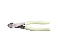 Klein Tools D200028GLW Pliers, Hi-Viz Diagol Cutting Pliers with Short Jaws and Glow in The Dark Handles, 8-Inch