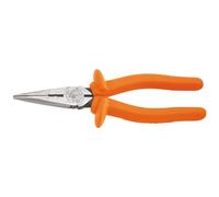 Klein Tools D203-8N-INS Insulated Long Nose Side-Cutting/Stripping Pliers, Forged Steel Covered in Two Layers of Insulation