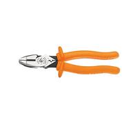 Klein Tools D213-9NE-CR-INS Side Cutting and Crimping Pliers, Made in USA, New England Nose, Insulated, 9-Inch