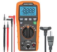 Klein Tools ET270 Auto-Ranging Digital Multi-Tester, AC/DC, Resistance, Continuity, GFCI Receptacle Tester with Test Leads and Receptacle Cord