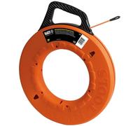 Klein Tools Fish Tape 200-Foot is Grooved Non-Conductive Fiberglass, Flexible, Pull Line to 500-lb 56059