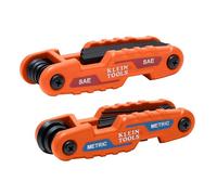 KLEIN TOOLS Folding Hex Key Set, Metric & SAE, 17-Key, Portable, High-Leverage Blades, 2-Pack