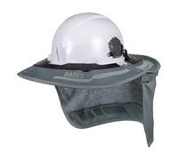 Klein Tools FR03010 Flame-Reistant Full Brim Sombrero Outdoor Sun Hat for Men with Neck Shade, Hard Hat Accessory, 50-Plus UPF Protection, Fire Resistant Fabric, Universal Clips