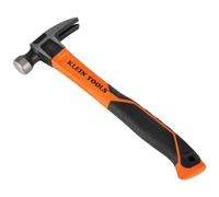 Klein Tools H80816 Straight-Claw 16-Ounce Hammer with Smooth Head, Fiberglass Non-Slip Shock Absorbing Grip Handle with Tether Hole, 13-Inch