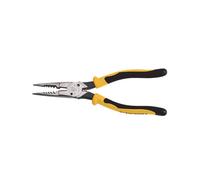 Klein Tools J206-8C Long Nose All-Purpose Spring Loaded Pliers, Forged Steel with Dual Material Journeyman Handles