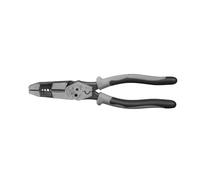 Klein Tools J215-8CR Multitool Pliers, Hybrid Multi Purpose Tool / Crimper, Wire Stripper, Bolt Shearing, Wire Grabbing, Twisting, Looping,Gray/Black