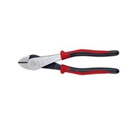 Klein Tools J228-8 Pliers, Made in USA, Diagonal Cutting Pliers with Dual-Material Journeyman Handles, Short Jaws and Beveled Cutting Edges, 8-Inch