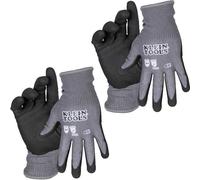 KLEIN TOOLS Knit Dipped Gloves, Cut Level A4, Touchscreen, Med, 2-Pair