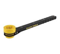 Klein Tools KT152T 4-in-1 Lineman's Slim Ratcheting Wrench with Long, Ridged Handle for Grip and Leverage , Black