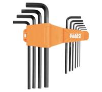 KLEIN TOOLS LS10M 10-Key Metric Hex Key Caddy Set, Long Reach Keys, Sizes 1.5 to 10mm, Heat-Treated, Black Phosphate