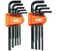 KLEIN TOOLS LS22 22-Piece Long Hex Key Set, SAE and Metric, Heat-Treated, L Style Key Sizes 1/16-Inch to 3/8-Inch and 1.5 to 10mm