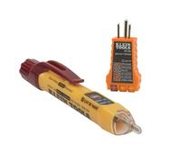 Klein Tools NCVT2PKIT Non-Contact Voltage Tester with Outlet Tester, 12-48V AC or 48-1000V AC Dual Range for Broad Application
