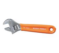 KLEIN TOOLS O5064 Adjustable Wrench, Extra-Capacity Jaw, Forged Heat-Treated Alloy Steel, SAE, Metric Scales, Plastic-Dipped Handle, 4-Inch