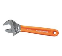 KLEIN TOOLS O5076 Adjustable Wrench, Precision Forged 1 1/2-Inch Extra-Capacity Jaw, SAE and Metric Scales, Plastic-Dipped Handle, 6-Inch