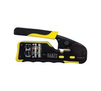Klein Tools Pass-Thru Modular Wire Crimper, All-in-One Tool Cuts, Strips, Crimps, Fast and Reliable VDV226-110, Yellow/Black, Pack of 1