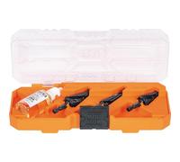Klein Tools QRST3PC 3-Piece Impact Step Drill Bit Set with Cutting Oil and Modular Case, 1/2 to 7/8-Inch, Quick Release Hex Shank
