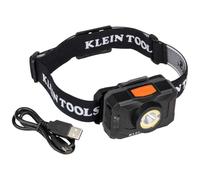 KLEIN TOOLS Rechargeable 2-Color LED Headlamp, Fabric Strap, Spotlight, Floodlight, Red LED, 800 Lumens, USB Cable, Camping, Running 56414