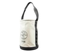 Straight-Wall Bucket, Canvas Tool Bucket, 9-Inch Diameter, 14-Inch Height, No. 6 Canvas, Web Handle, Klein Tools 5106, Off-white