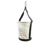 Klein Tools Tapered-Wall Bucket with Swivel Snap Hook, Canvas 5113S, Beige|Natural