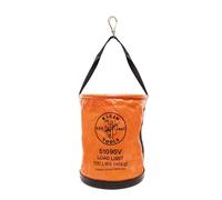 KLEIN TOOLS Utility Tool Bucket, Vinyl Lineman Bucket with Swivel Snap and Web Handle, 30 cm, 45 kg Loa Tool Holder, 5109SV, Orange