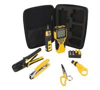 Klein Tools VDV001819 Tool Set, Cable Installation Test Set with Crimpers, Scout Pro 3 Cable Tester, Snips, Punchdown Tool, Case, 6-Piece