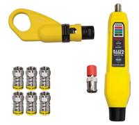 Klein Tools VDV002-820 Coax Push-On Connector VDV Kit, Includes The Tools Needed to Prepare, Connect and Test Coax Cables