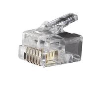 Klein Tools VDV826-600 6p6c Connectors, RJ12 Modular Telephone Plugs with 3-pronged Contacts, for Solid or Stranded Connections, 25-Pack